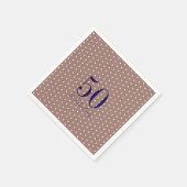 ネイビー&モカ | 50と素晴らしい誕生日パーティー スタンダードカクテルナプキン (角)