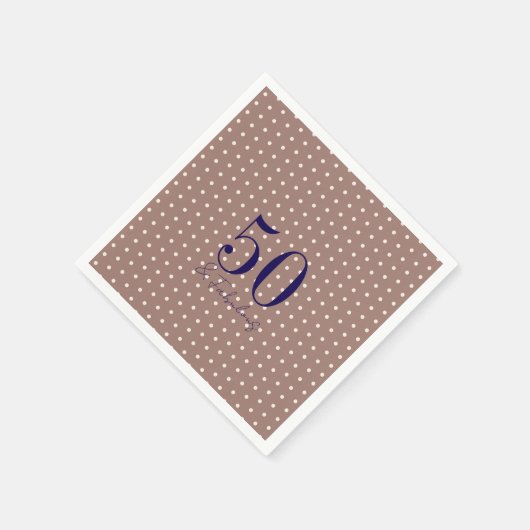 ネイビー&モカ | 50と素晴らしい誕生日パーティー スタンダードカクテルナプキン (角)