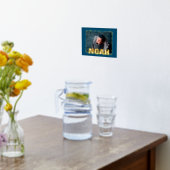 ネイビー モダン ボールド テキスト ゴールド フレーム フォト 箔ポスター (レイダウン (キッチン))