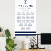 ネイビー ライトハウス ナウチカル | 17 テーブル 席順表 ポスター (ホームオフィス)