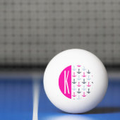 ネイビー、ライトブルー、ホットピンク航海のいかり 卓球ボール (ネット)