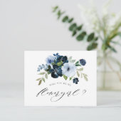 ネイビー ライトブルー 私のフラワーガールになってくれる？ カード (スタンド正面)