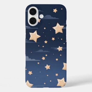 ネイビー&ライトベージュビッグオールスターズ iPhone 16 PLUSケース