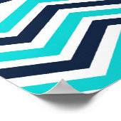 ネイビー、ライム、ブルーのクジラのぬいぐるみポスター ポスター (角)