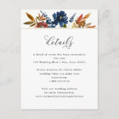 ネイビー&ラストボホフローラ、ホワイト結婚ズ詳細 エンクロージャーカード (正面)