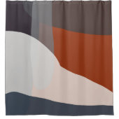 ネイビー&ラストVIII抽象芸術 シャワーカーテン (正面)
