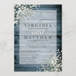 ネイビー リストルック ベイビーズ ブレス ウェディング 招待状