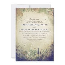 ネイビー・ルースチック・ウッドランド・ウェディング・招待状