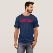 ネイビー&レッドカスタム大学Tシャツ Tシャツ (正面フル)