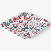 ネイビー&レッドクリスマスススススススカンジナビアフォークアートデザイン ペーパープレート (傾斜あり)