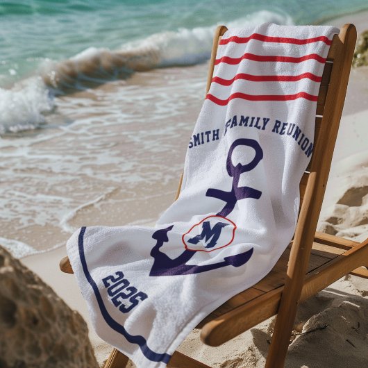 ネイビー・レッド航海のファミリー懇親会 ビーチタオル