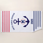 ネイビー・レッド航海のファミリー懇親会 ビーチタオル (正面)