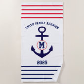 ネイビー・レッド航海のファミリー懇親会 ビーチタオル (正面)