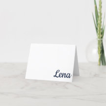 ネイビー、レッド オックスフォード、MS 個人名入りグリーティングカード