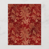 ネイビー、レッド、金ゴールドフローラ結婚式招待状 チラシ (裏面)