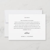 ネイビー&ローズゴールドのグリッター シンプル お礼カード サンキューカード (裏面)