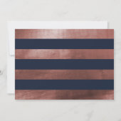 ネイビー＆ローズゴールドのスクリプトサプライズパーティー招待状 招待状 (裏面)