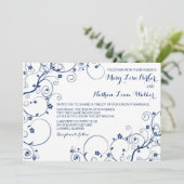 ネイビー ヴァインズ ウェディング 招待状 (スタンド正面)