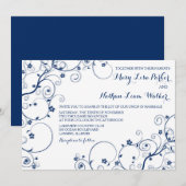 ネイビー ヴァインズ ウェディング 招待状 (正面/裏面)