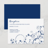 ネイビー ヴァインズ 結婚式の受付/封入カード 招待状 (正面/裏面)