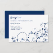 ネイビー ヴァインズ 結婚式の招待状/同封カード 招待状 (正面/裏面)