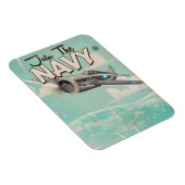 ネイビー・ヴィンテージ・ポスターに参加 マグネット (右側)