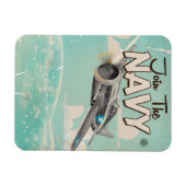 ネイビー・ヴィンテージ・ポスターに参加 マグネット (横)