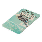 ネイビー・ヴィンテージ・ポスターに参加 マグネット (左側)