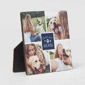 ネイビー |世界の犬最高の母の写真コラージュ フォトプラーク (正面)