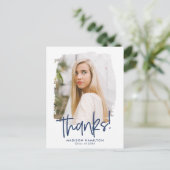 ネイビー |写真名門私立校風のの卒業式 ポストカード (スタンド正面)