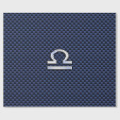 ネイビー〔占星術の〕十二宮図のライブラカーボンファイバーの記号 ラッピングペーパー (フラット)