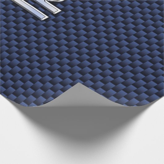 ネイビー〔占星術の〕十二宮図のライブラカーボンファイバーの記号 ラッピングペーパー (角)