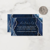 ネイビー、大理石&シルバー瑪瑙詳細ノートカード ノートカード (正面/裏面インサイチュ)