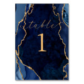 ネイビー、大理石、金ゴールド瑪瑙テーブルカード テーブルナンバー (裏面)