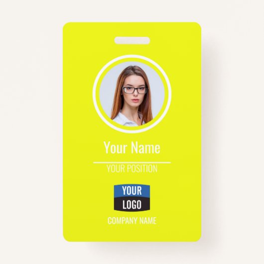 ネイビー – 従業員フォトID会社セキュリティバッジ バッジ (正面)