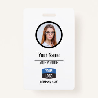 ネイビー – 従業員フォトID会社セキュリティバッジ バッジ