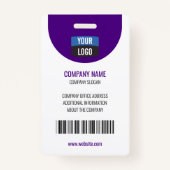 ネイビー – 従業員フォトID会社セキュリティバッジ バッジ (裏面)