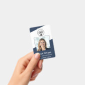 ネイビー |従業員フォトID会社セキュリティバッジ バッジ (Handheld)