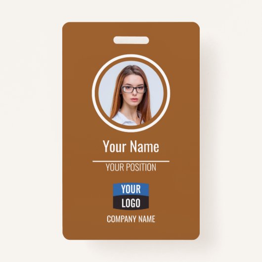 ネイビー – 従業員フォトID会社セキュリティバッジ バッジ (正面)