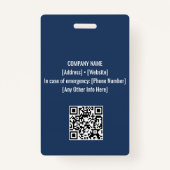 ネイビー |従業員フォトID会社セキュリティバッジ バッジ (裏面)