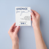 ネイビー 手作り商品用 洗濯方法写真 チラシ (手)