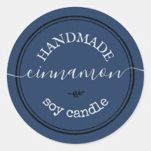 ネイビー 手書きスクリプト 黒枠 製品ラベル