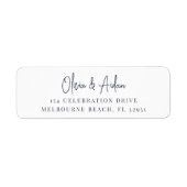 ネイビー |手書きモダンスクリプト差出人住所 ラベル (正面)