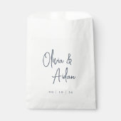 ネイビー |手書モダンきスクリプ結婚ト フェイバーバッグ (正面)