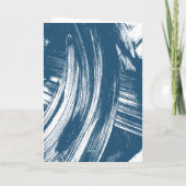 ネイビー |抽象芸術ブラシストローク写真の卒業 サンキューカード (裏面)