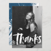 ネイビー |抽象芸術写真卒業 サンキューカード (正面/裏面)