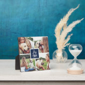 ネイビー |犬の母の写真コラージュ フォトプラーク (インサイチュ)