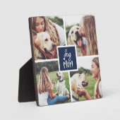 ネイビー |犬の母の写真コラージュ フォトプラーク (正面)