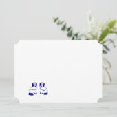 ネイビー（犬）スタッフォードドッグノートカード&スタティエーション 招待状 (スタンド正面)