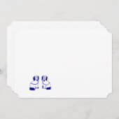 ネイビー（犬）スタッフォードドッグノートカード&スタティエーション 招待状 (正面/裏面)